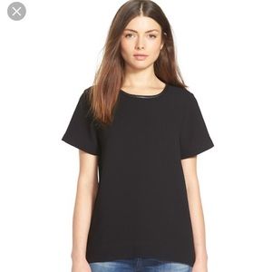 Madewell Leather Trim Tailored Tee
